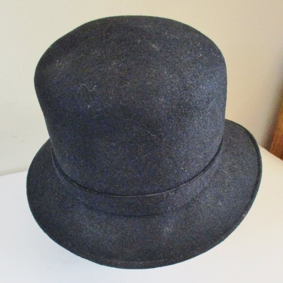 Betmar Women's 100% Wool Cloche Hat, Black, Double Ring Detail On Hat Band, OS - Picture 4 of 12